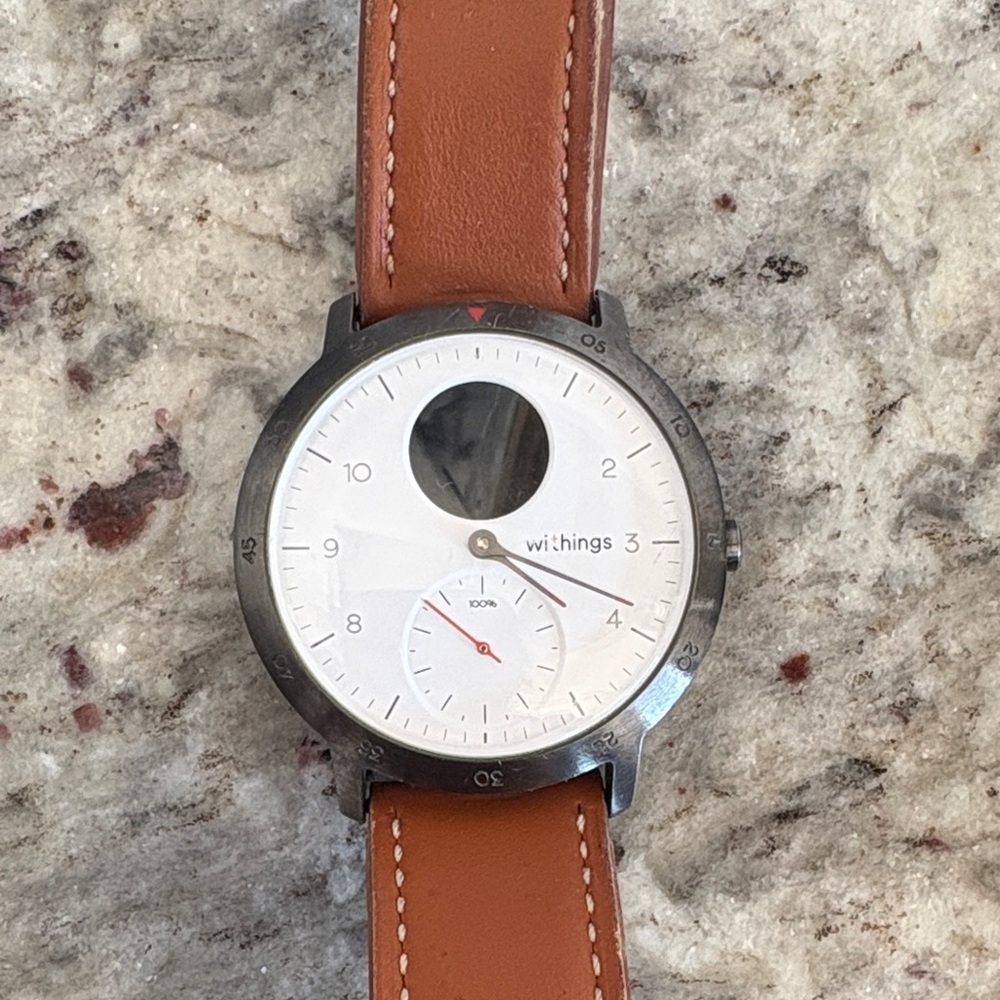 Withings Steel Watch - White and Brown